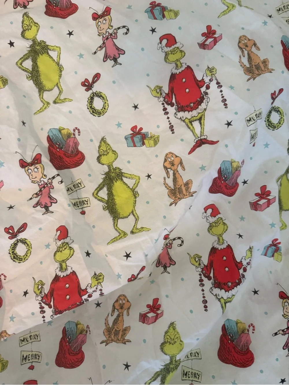 Franco Dr Seuss GRINCH (1) Fitted Sheet Queen And (1) Pillowcase